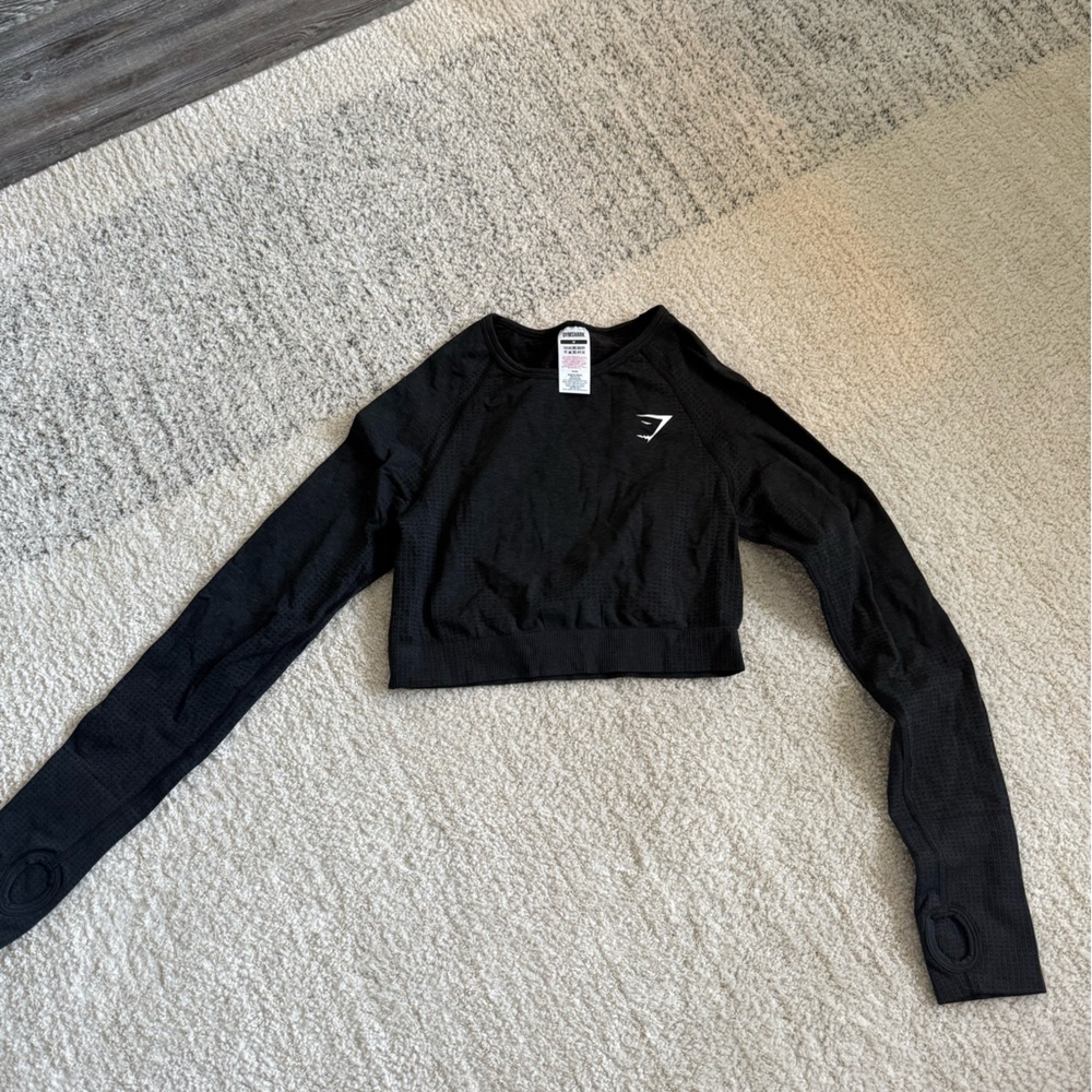 Gymshark Black Long Sleeve Crop Top